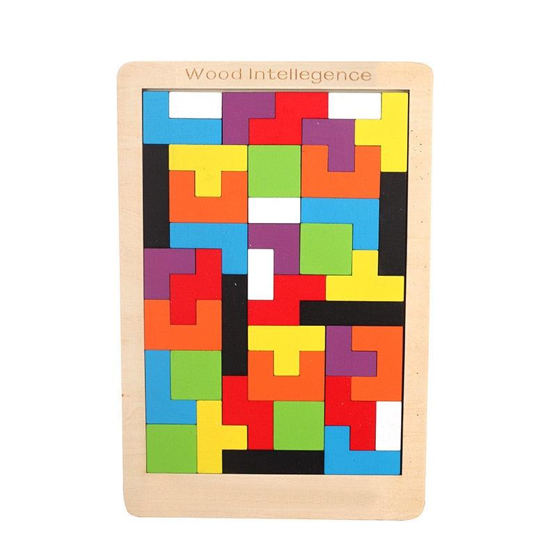 Wooden Tangram Math Game for Problem Solving - Sensory Kids