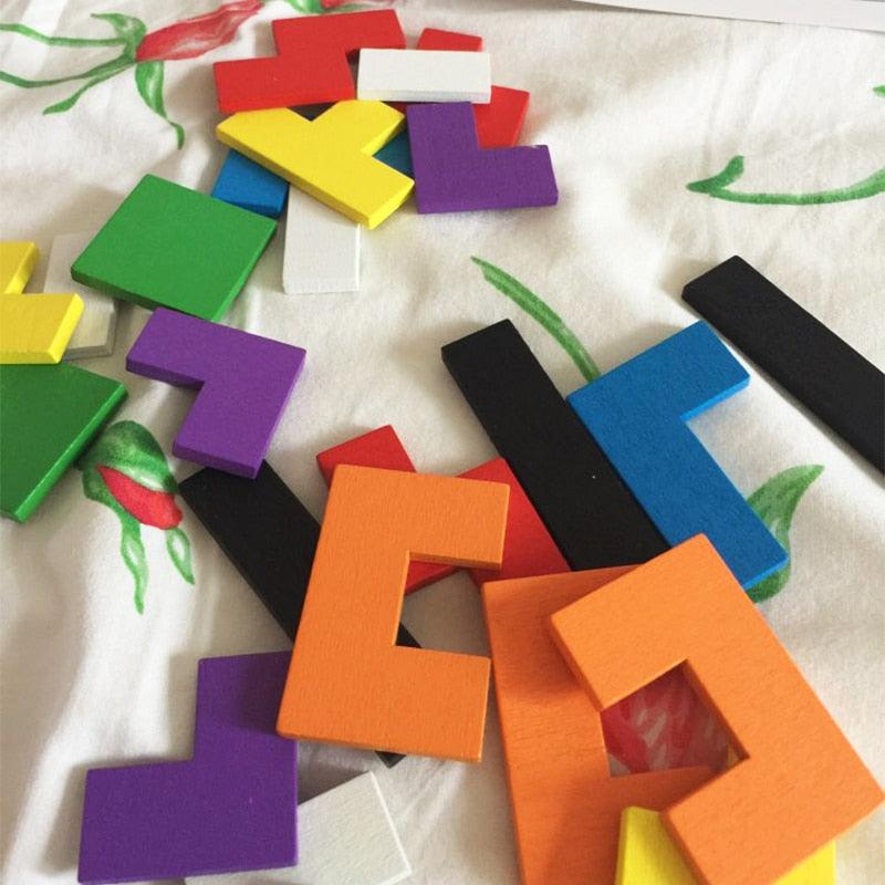 Wooden Tangram Math Game for Problem Solving - Sensory Kids