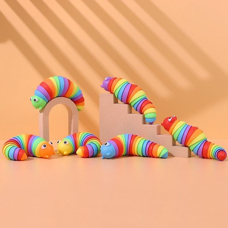 Rainbow Click-Clack Fidget Slug - Sensory Kids
