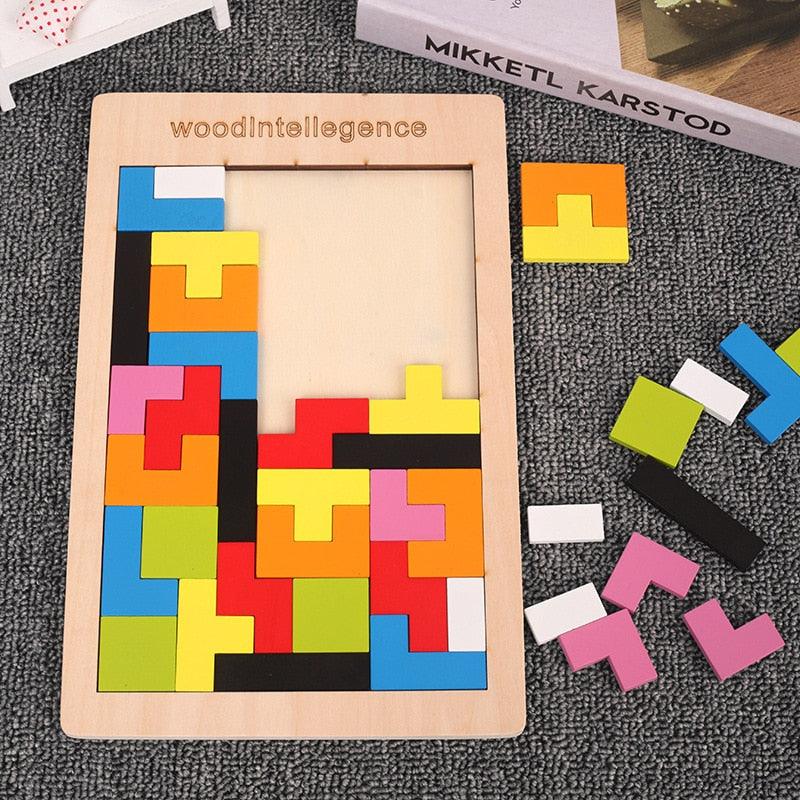 Wooden Tangram Math Game for Problem Solving - Sensory Kids