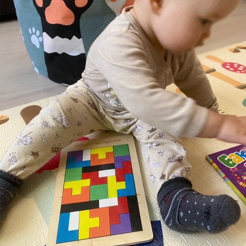 Wooden Tangram Math Game for Problem Solving - Sensory Kids
