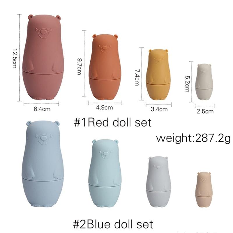 Silicone Bear Family Nesting Dolls for Hand-Eye Coordination - Sensory Kids