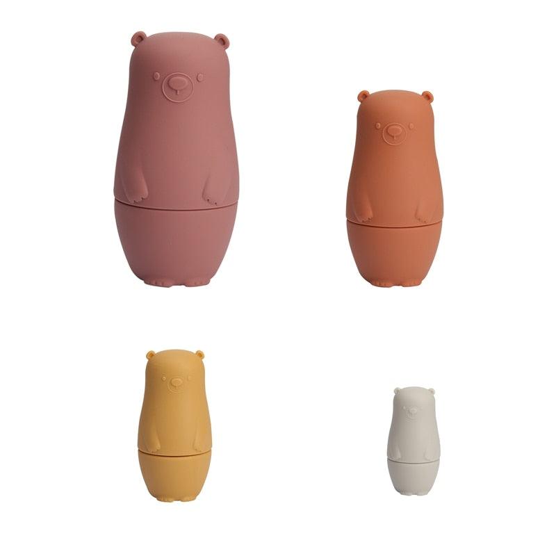 Silicone Bear Family Nesting Dolls for Hand-Eye Coordination - Sensory Kids