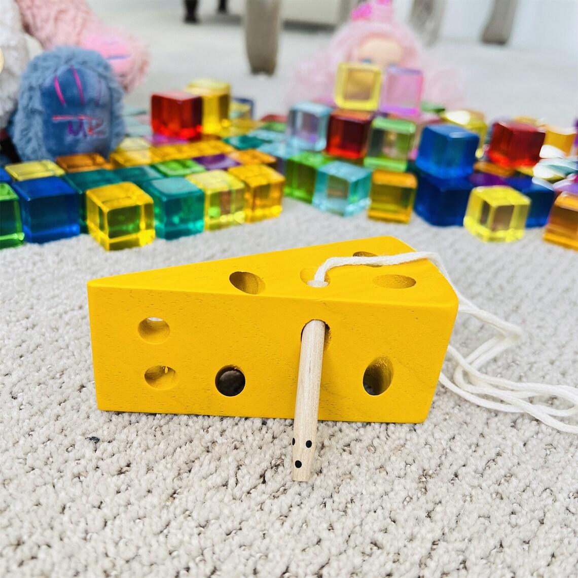 Cheese Threading Game for Kids - Sensory Kids