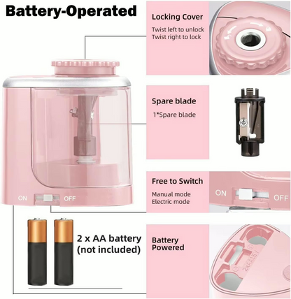 Portable Electric Pencil Sharpener with Battery
