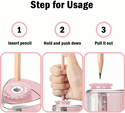 Portable Electric Pencil Sharpener with Battery