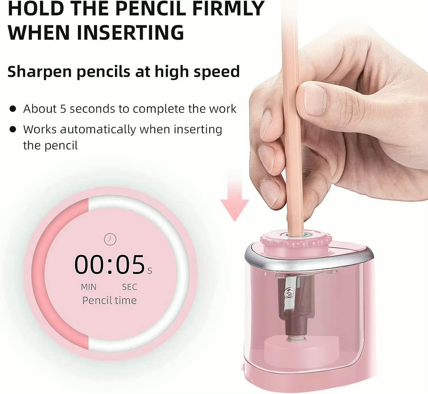 Portable Electric Pencil Sharpener with Battery