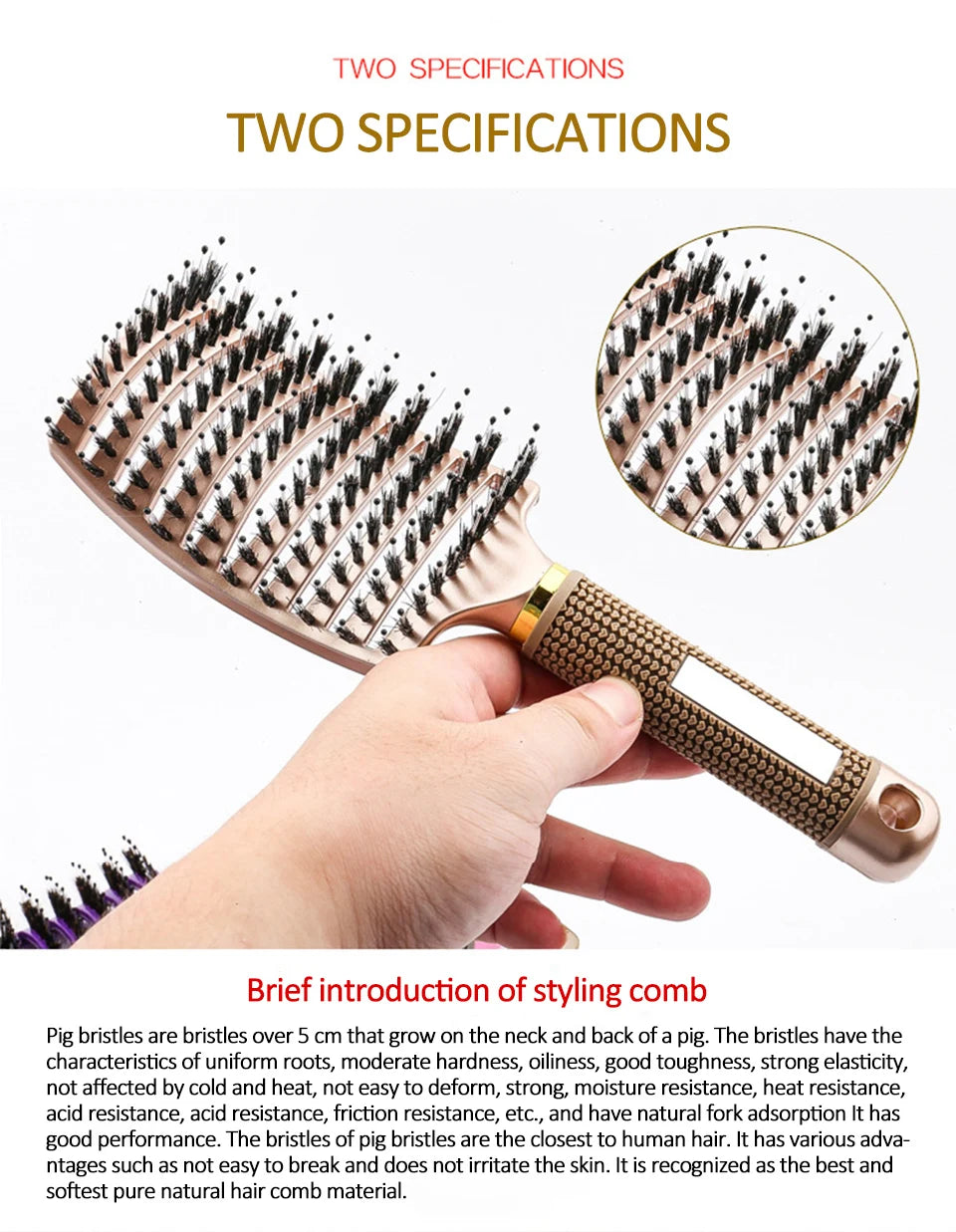 Bristle & Nylon Detangling Sensory Hairbrush - Sensory Kids