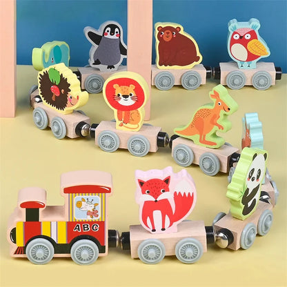 Montessori Toys Wooden Magnetic Train for Kids