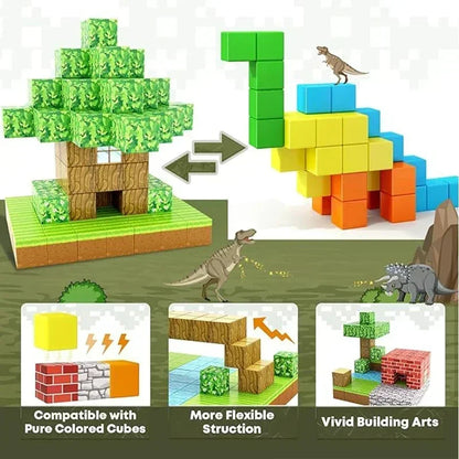 Magnetic Cube Building Blocks – Creative DIY Construction Toys with Storage Gift Box for Kids Learning & Imaginative Play