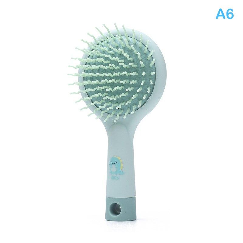 Mirror Children Hairdressing Comb Air Cushion Massage Comb Cute Cartoon Anti-knot Rainbow Massage Hair Comb With For Baby Kids, Sensory Kids