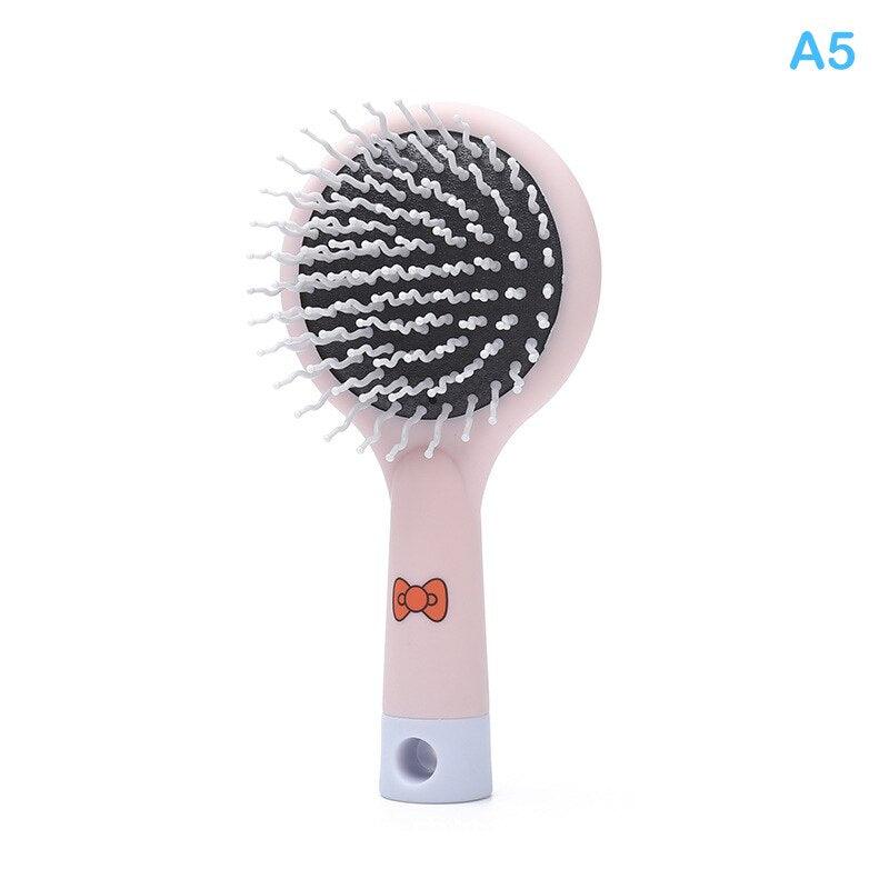 Mirror Children Hairdressing Comb Air Cushion Massage Comb Cute Cartoon Anti-knot Rainbow Massage Hair Comb With For Baby Kids, Sensory Kids