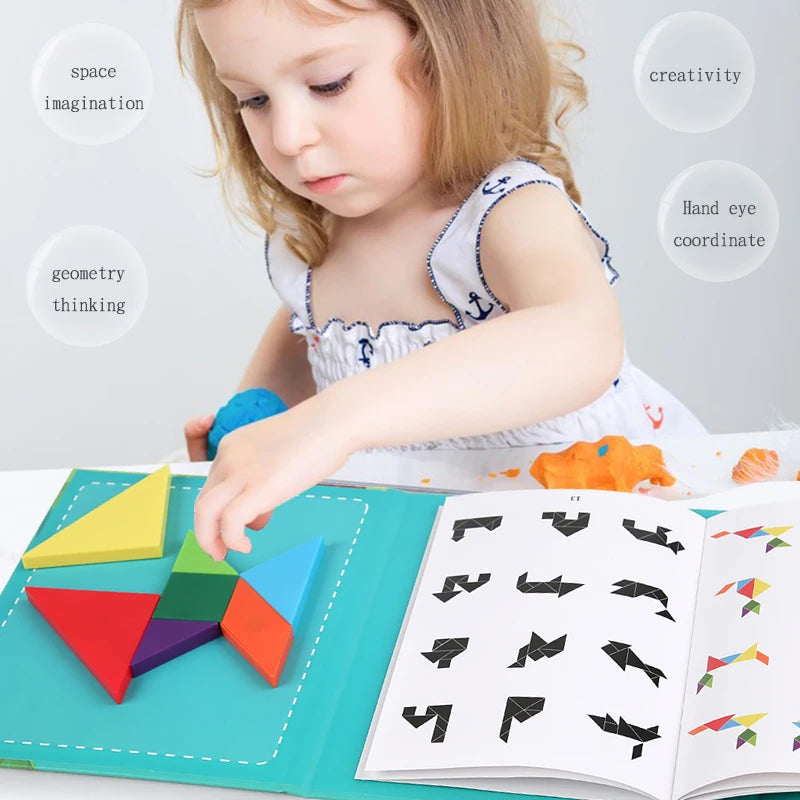 Montessori Magnetic Wooden Board Puzzle for Children - Sensory Kids