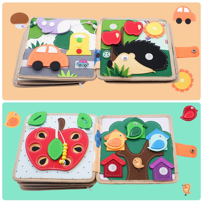 Felt Montessori Activity Book for Kids – Practical Life Skills, Safe & Durable On-the-Go Learning Toy