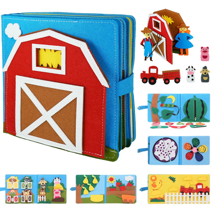 Felt Montessori Activity Book for Kids – Practical Life Skills, Safe & Durable On-the-Go Learning Toy