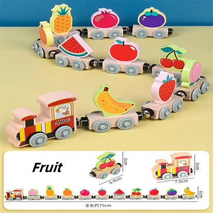 Montessori Toys Wooden Magnetic Train for Kids