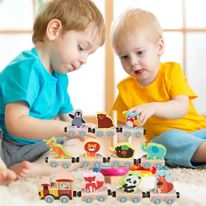 Montessori Toys Wooden Magnetic Train for Kids