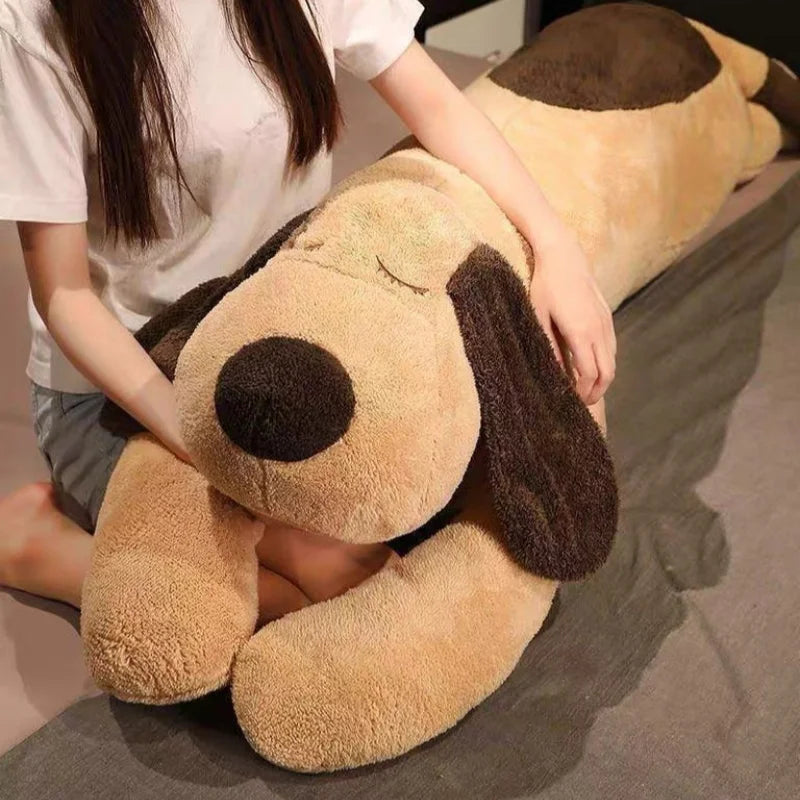 Giant Sleeping Dog Plush Pillow for Kids & Gifts – Large Stuffed Puppy Soft  Dog Cushion