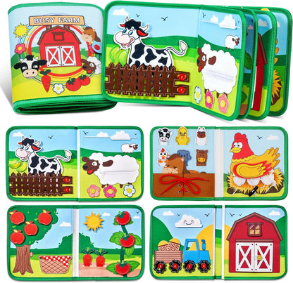 Felt Montessori Activity Book for Kids – Practical Life Skills, Safe & Durable On-the-Go Learning Toy
