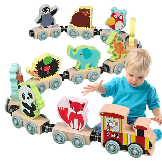Montessori Toys Wooden Magnetic Train for Kids