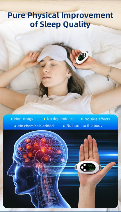 Calming Sleep Aid EMS Pulse Massager for Kids and Adults - 20 Intensity Levels for Relaxation Better Rest & Sleep Support