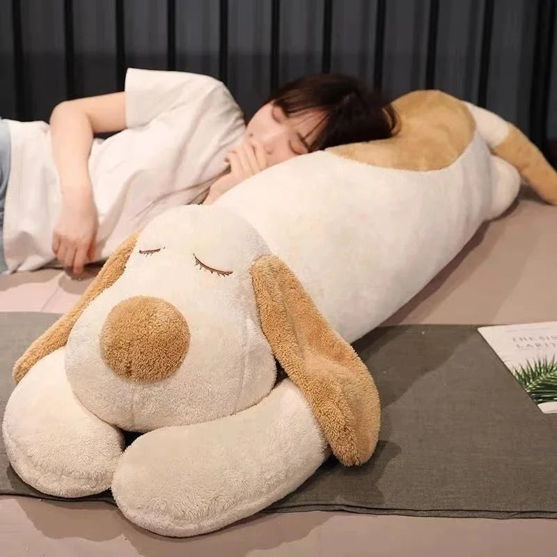 Giant Sleeping Dog Plush Pillow for Kids & Gifts – Large Stuffed Puppy Soft  Dog Cushion