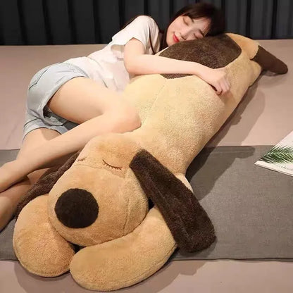 Giant Sleeping Dog Plush Pillow for Kids & Gifts – Large Stuffed Puppy Soft  Dog Cushion