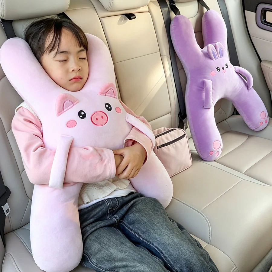 Kids Car Neck Pillow – Seat Belt Support Pillow for Comfortable Sleeping During Long Trips