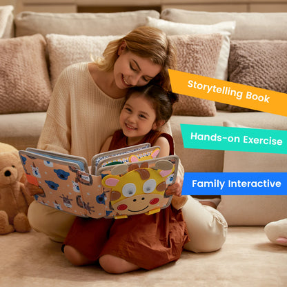 Felt Montessori Activity Book for Kids – Practical Life Skills, Safe & Durable On-the-Go Learning Toy