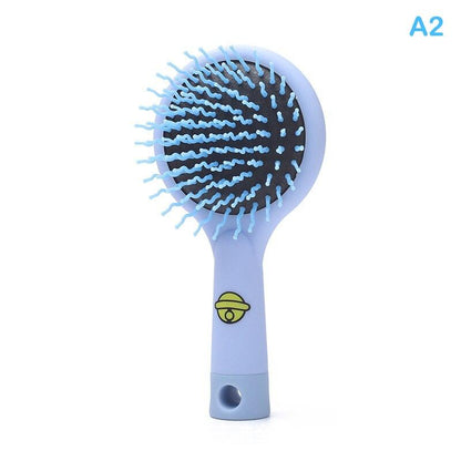 Mirror Children Hairdressing Comb Air Cushion Massage Comb Cute Cartoon Anti-knot Rainbow Massage Hair Comb With For Baby Kids, Sensory Kids