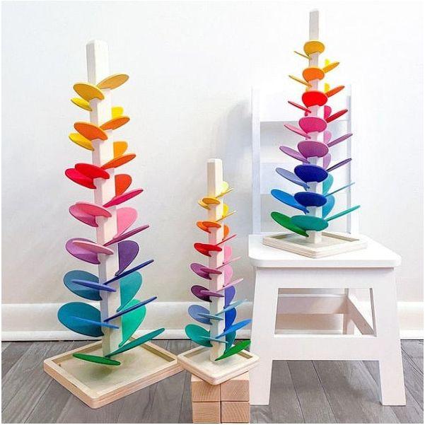 Rainbow Singing Tree | Wooden Marble Run